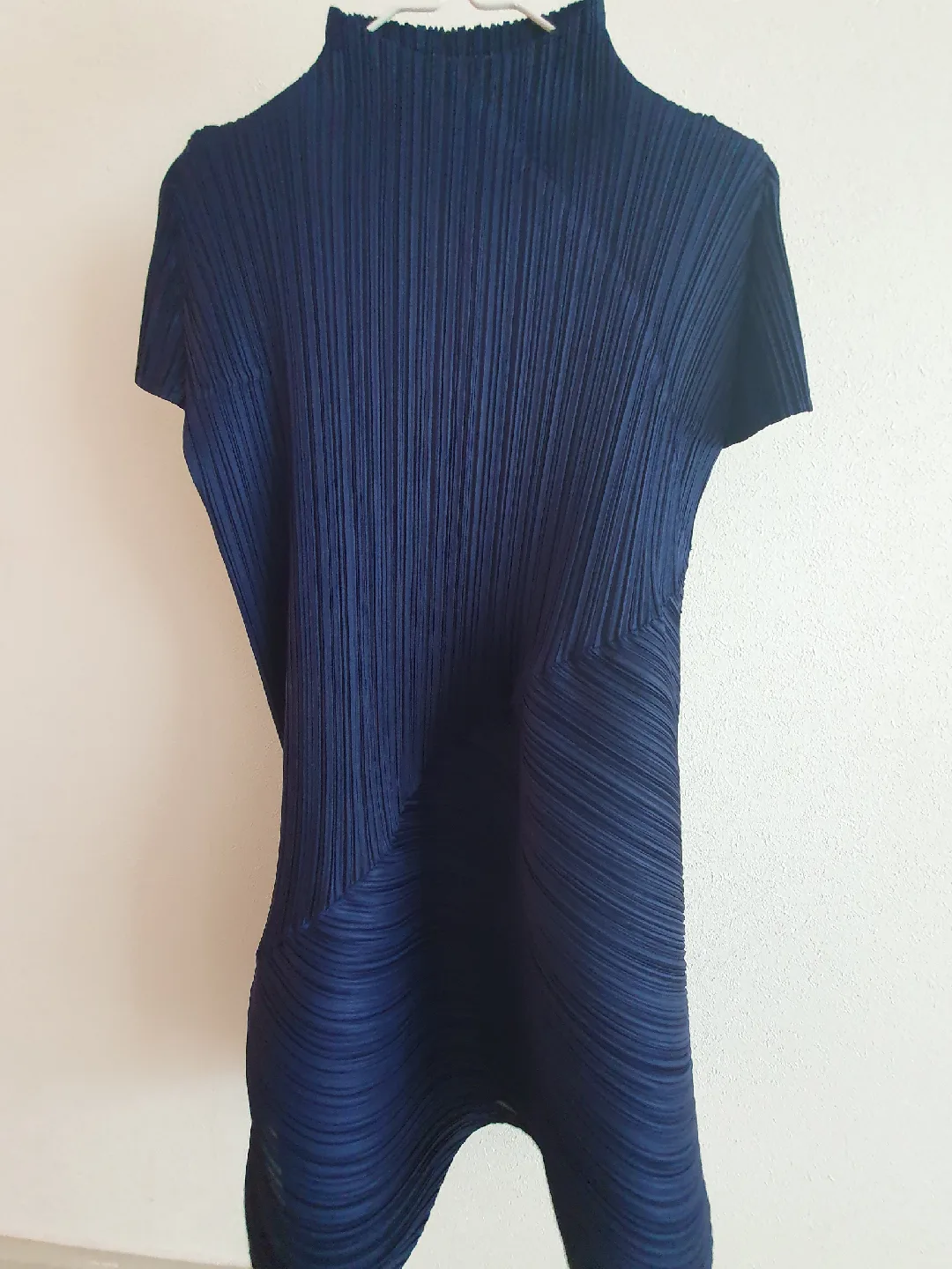 플리츠플리즈 칼라튜닉탑 , 네이비 ,3사이즈(중고)