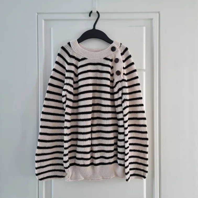 스트라이프 면 니트