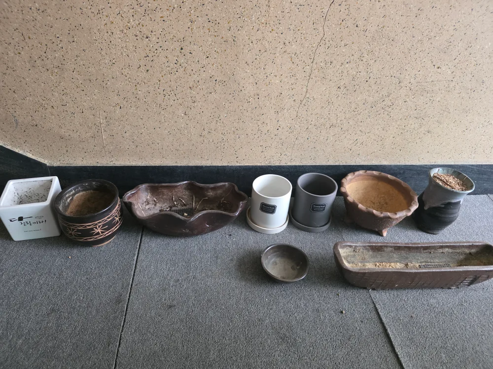 다양한 디자인의 중고 화분 모음 모두드려요