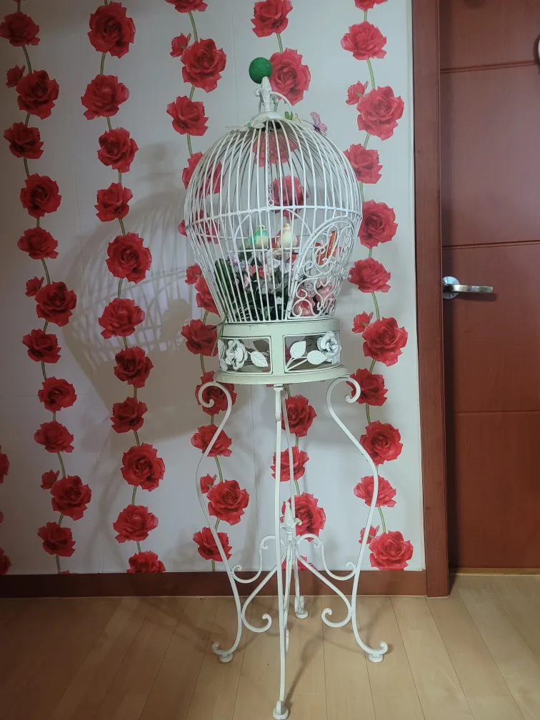 스탠드 장식용 철재새장~