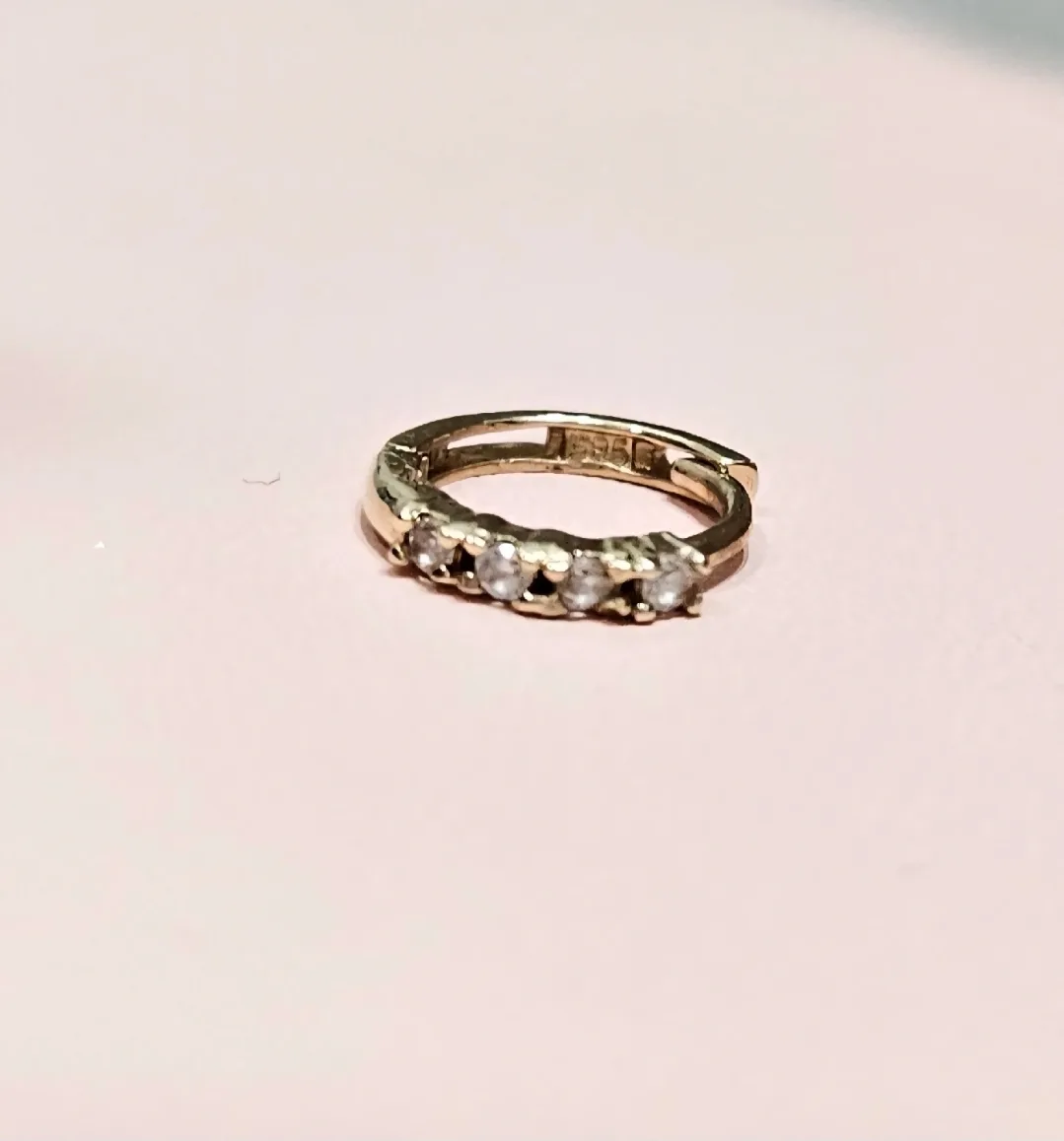 [GS반택무료]14k큐빅 원터치 링 귀걸이