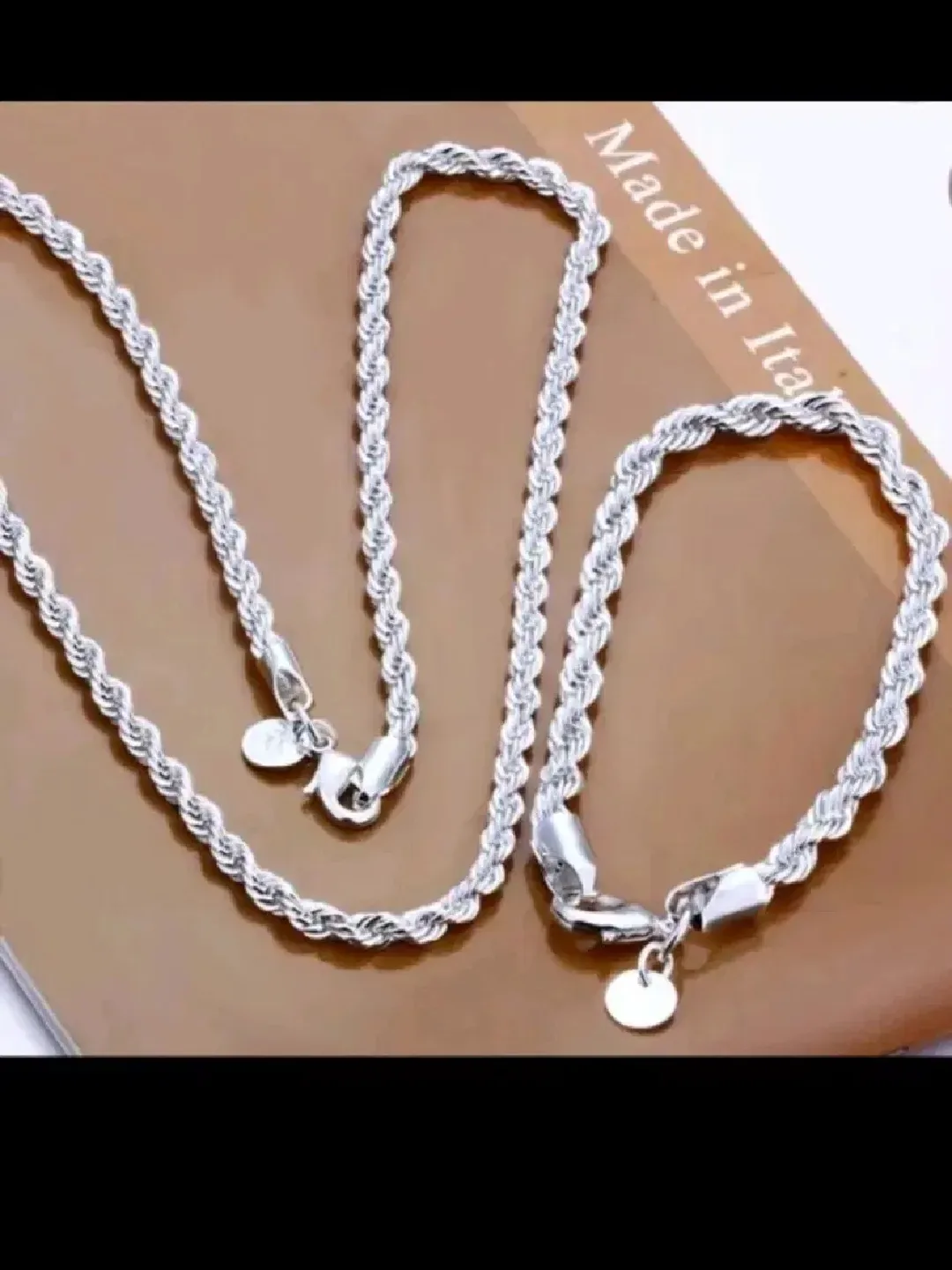 새상품 925로프 목걸이 +팔찌세트