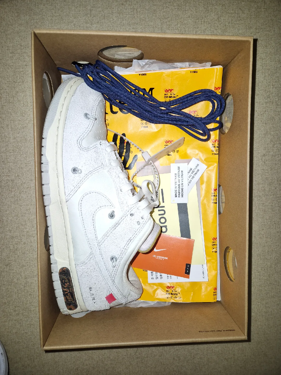 [신발장 대정리] 오프화이트 × 나이키 덩크 로우 18번 285 극미중고 풀박 → 30만