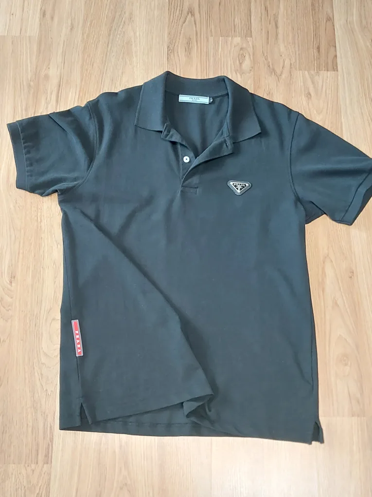 프라다 블랙 폴로티셔츠 L
