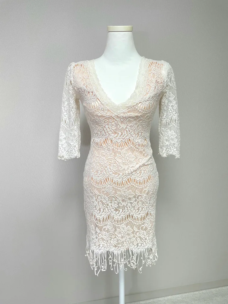 중고 소매 시스루 착붙핏 레이스 섹시 원피스