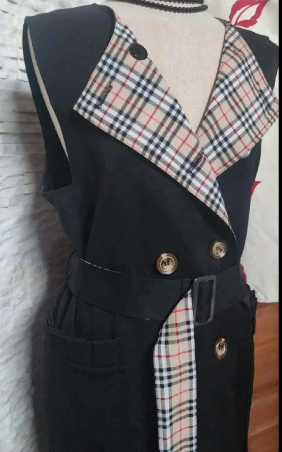 Pastime 블랙 체크 원피스 ☆새옷☆