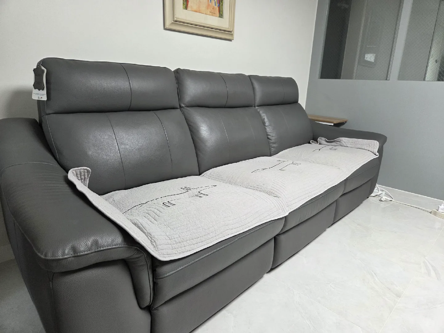 (새것 같은 중고✨️)현대 리바트 가죽 리클라이너 소파