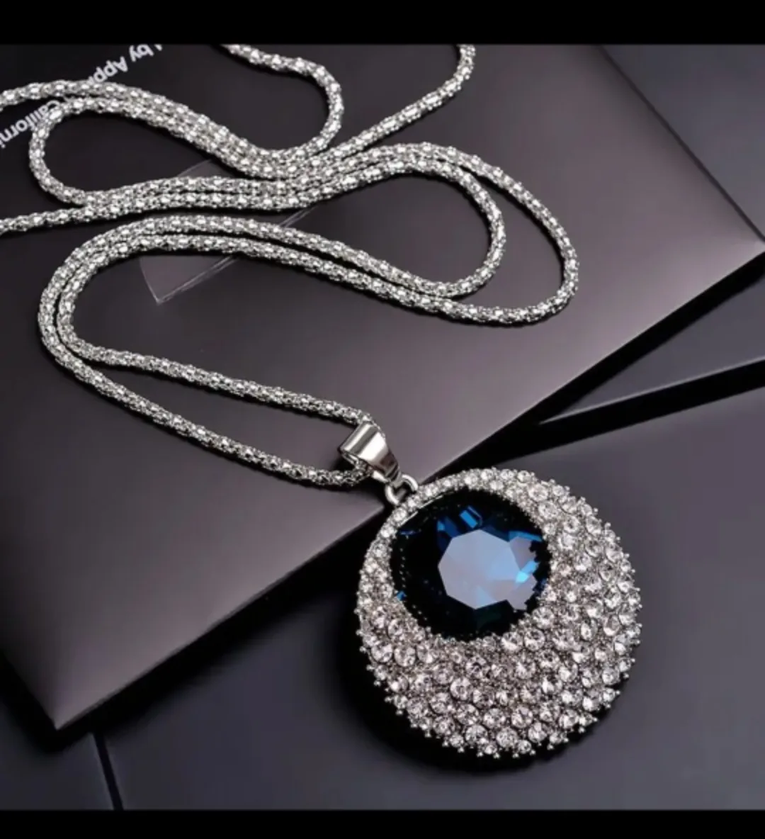 새상품 블루 젬스톤 목걸이