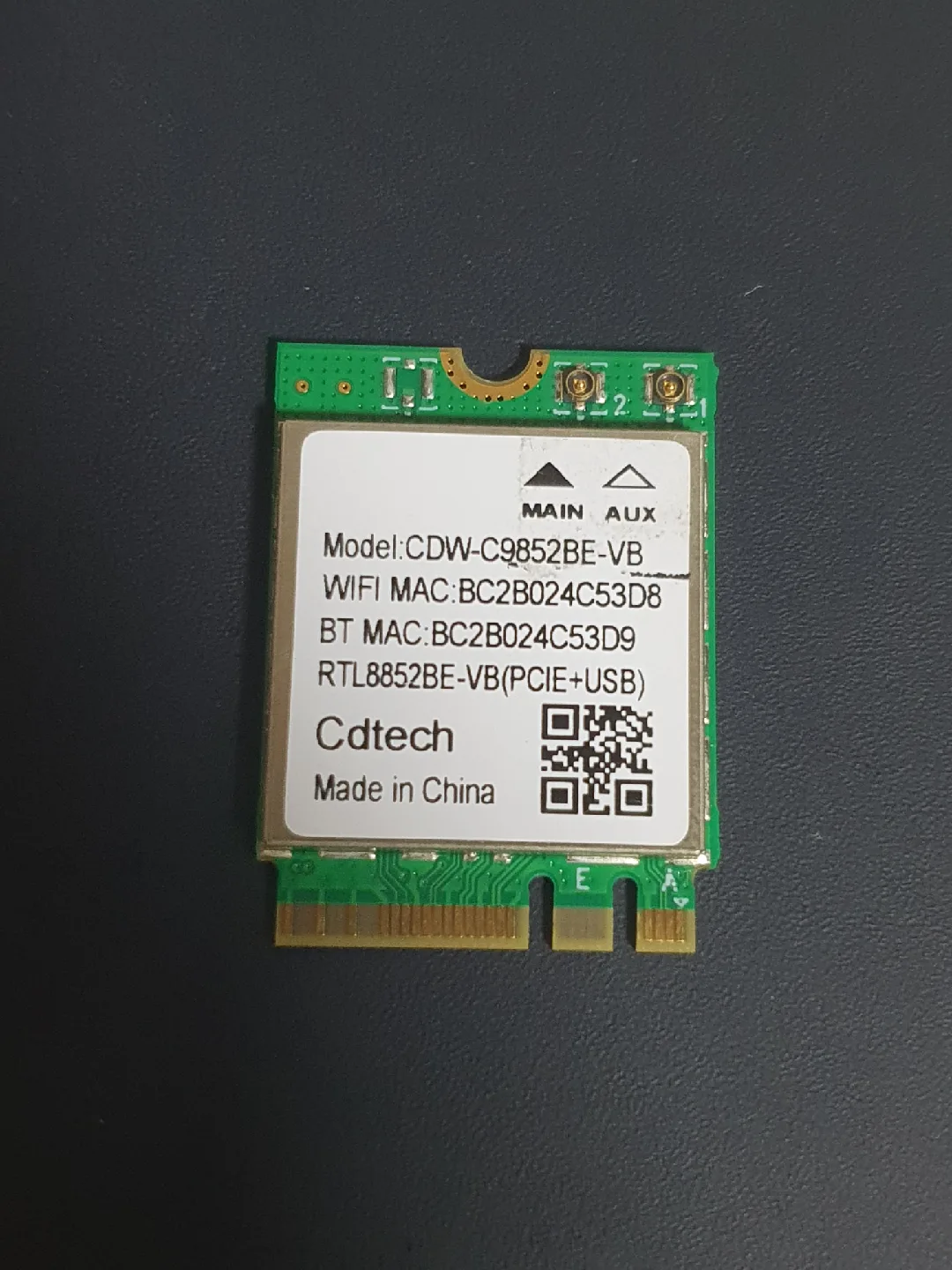 [wifi6/BT5] CDW-C9852BE Realtek RTL8852BE NGFF M.2 2230 무선랜카드 모듈