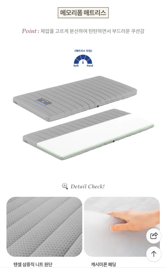 Poeta 메모리폼 매트리스 S(상태 최상)