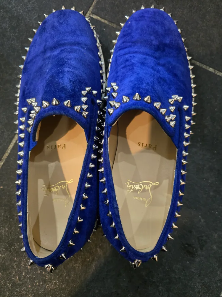 중고1회)루부탱 블루 스터드 슬립온 250