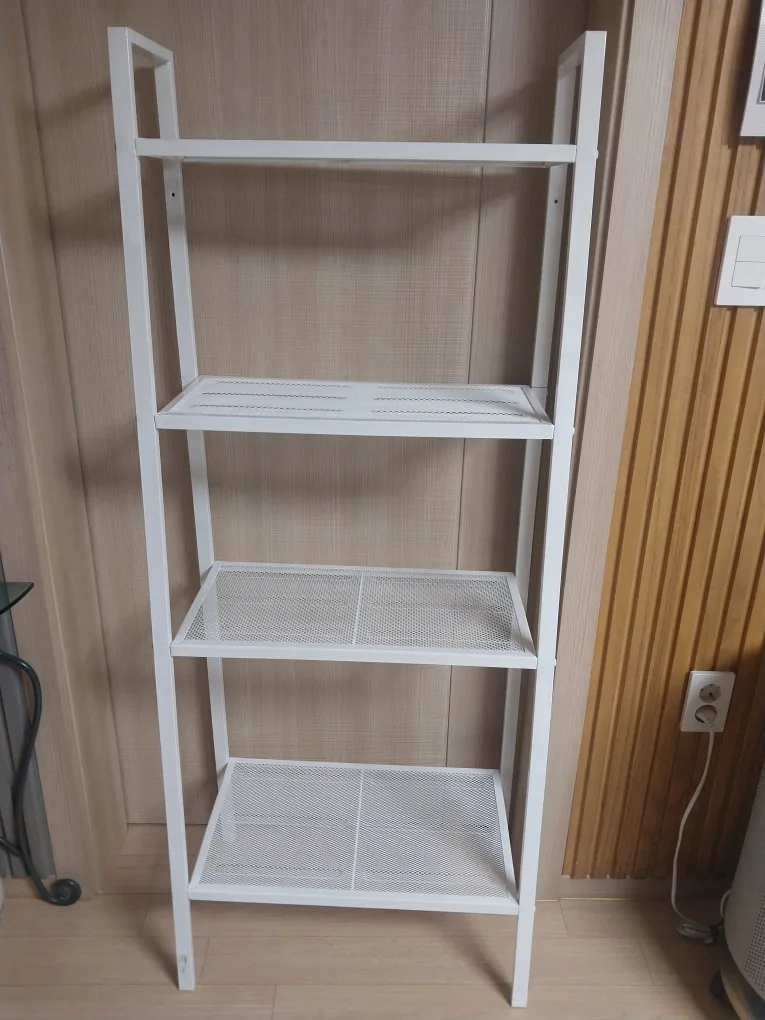 화이트 철제 4단 선반