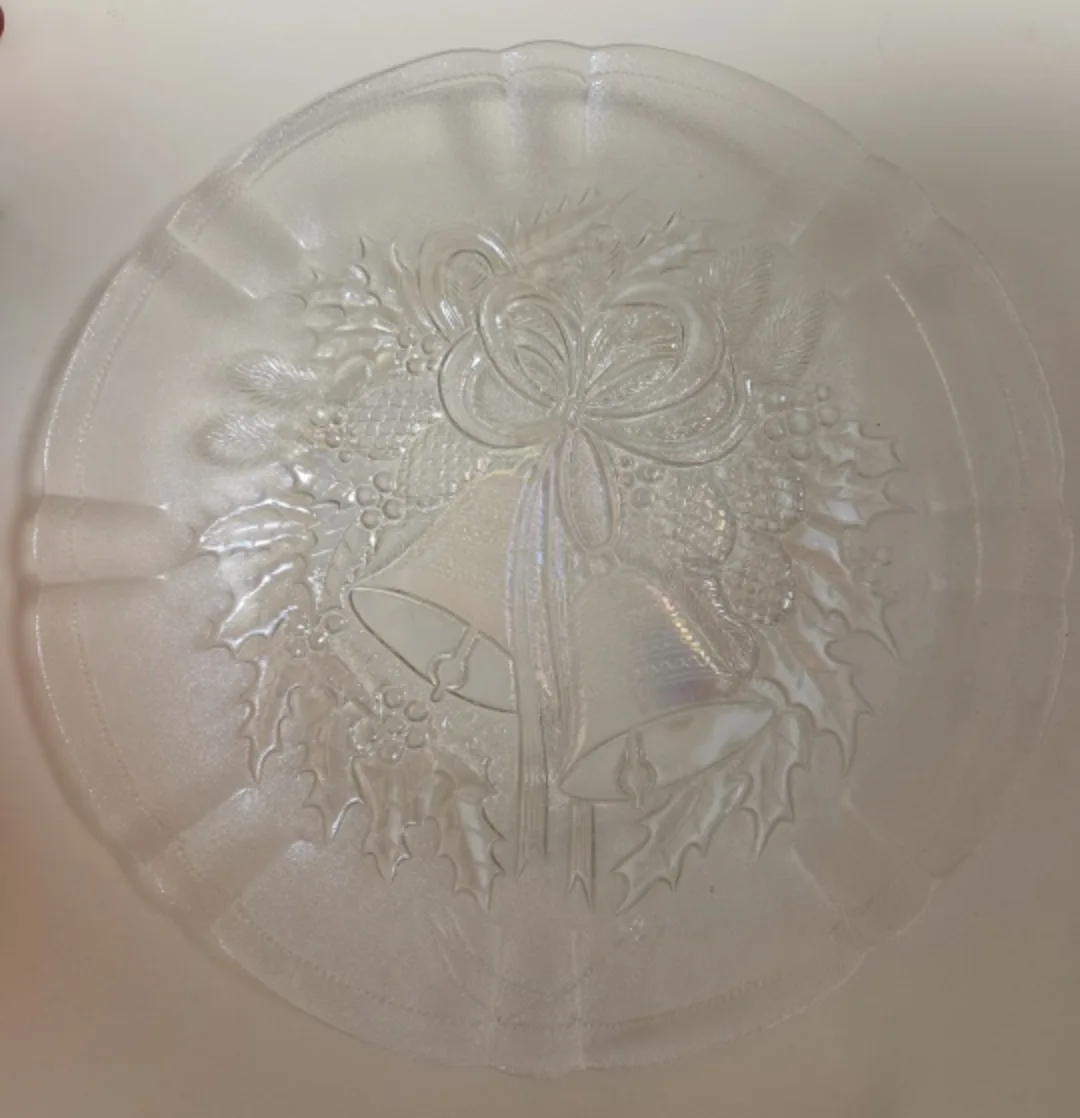 크리스마스 장식 유리 대접시 (지름 33cm)