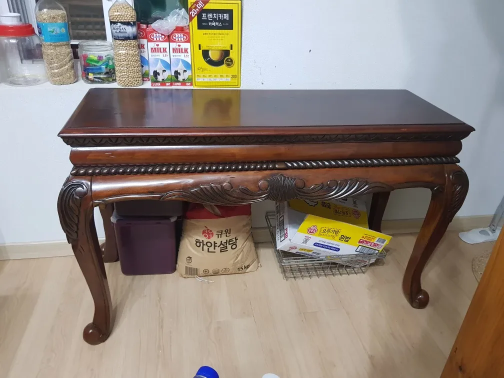 엔틱 원목 콘솔 테이블 및 의자