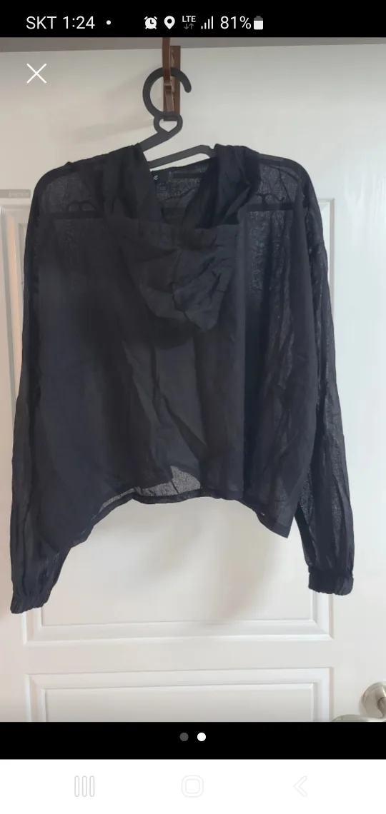 후드 시스루점퍼 프리 (새상품)