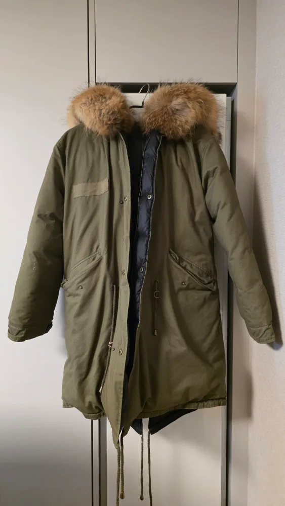 미미씨엘 카키 야상 패딩 리버시블