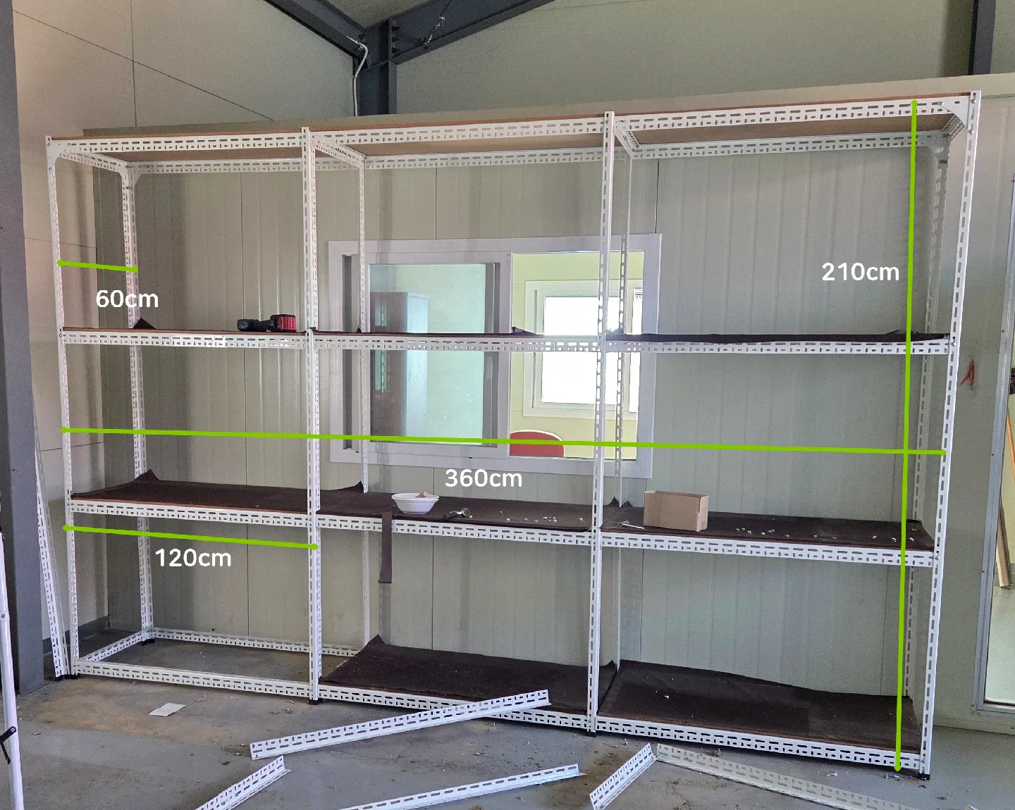 (중고) 620 중량앵글 백색  사이즈 360*60* 210cm