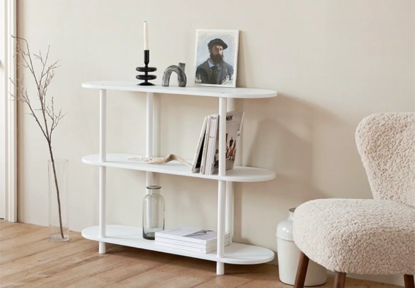 3단 타원형 선반