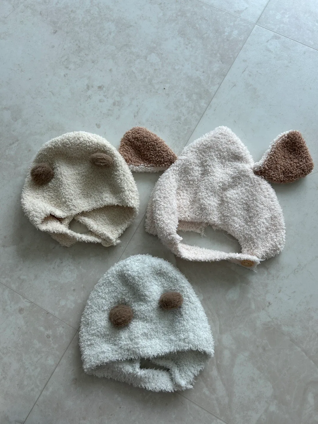 아기 털모자 3개 세트