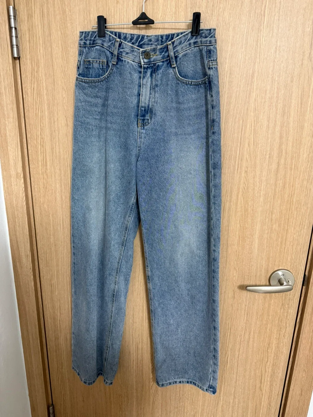 바지 08 중청 빈티지 와이드 청바지M