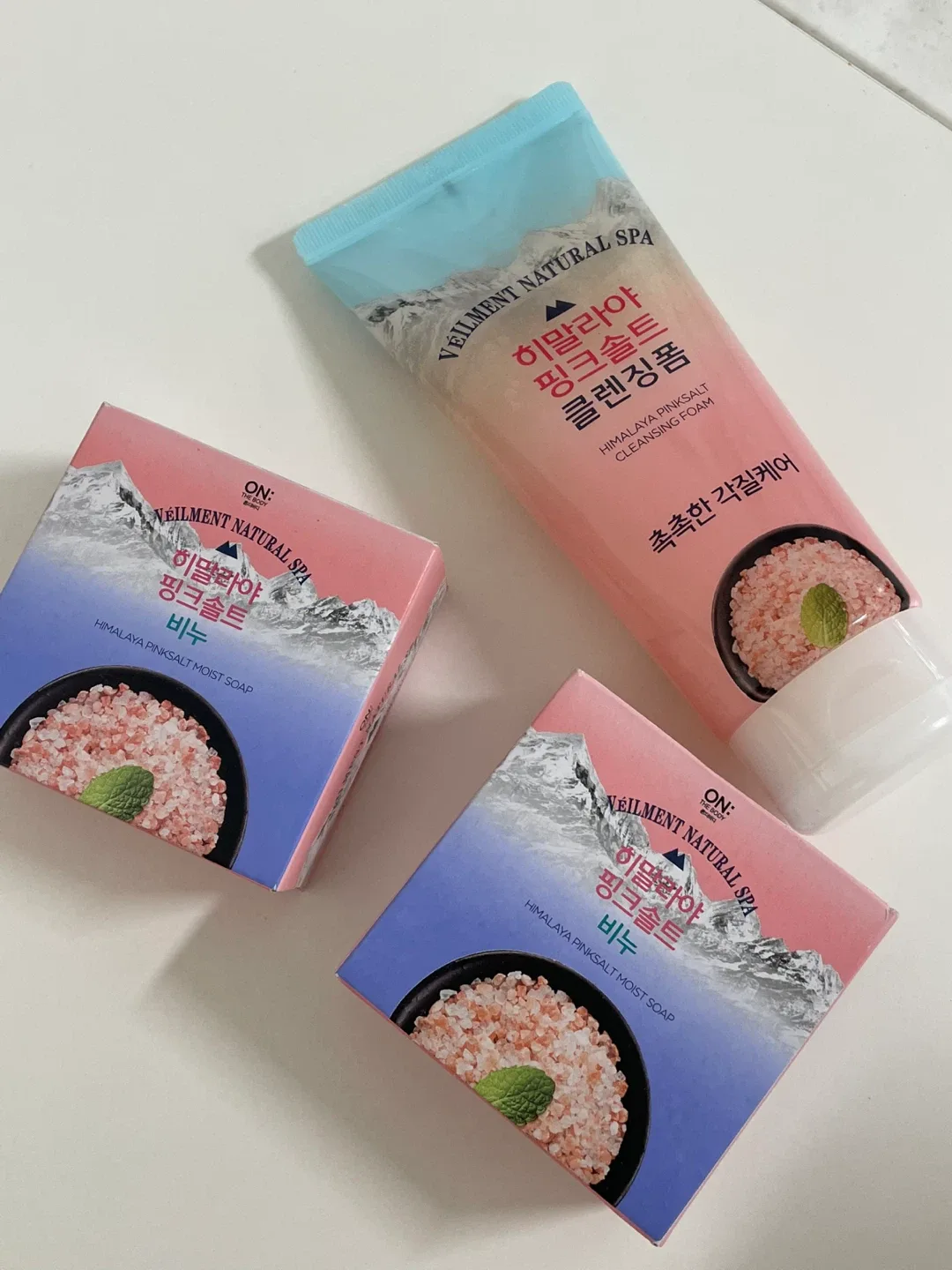 VEILMENT 핑크솔트 클렌징폼 비누 세트 새상품