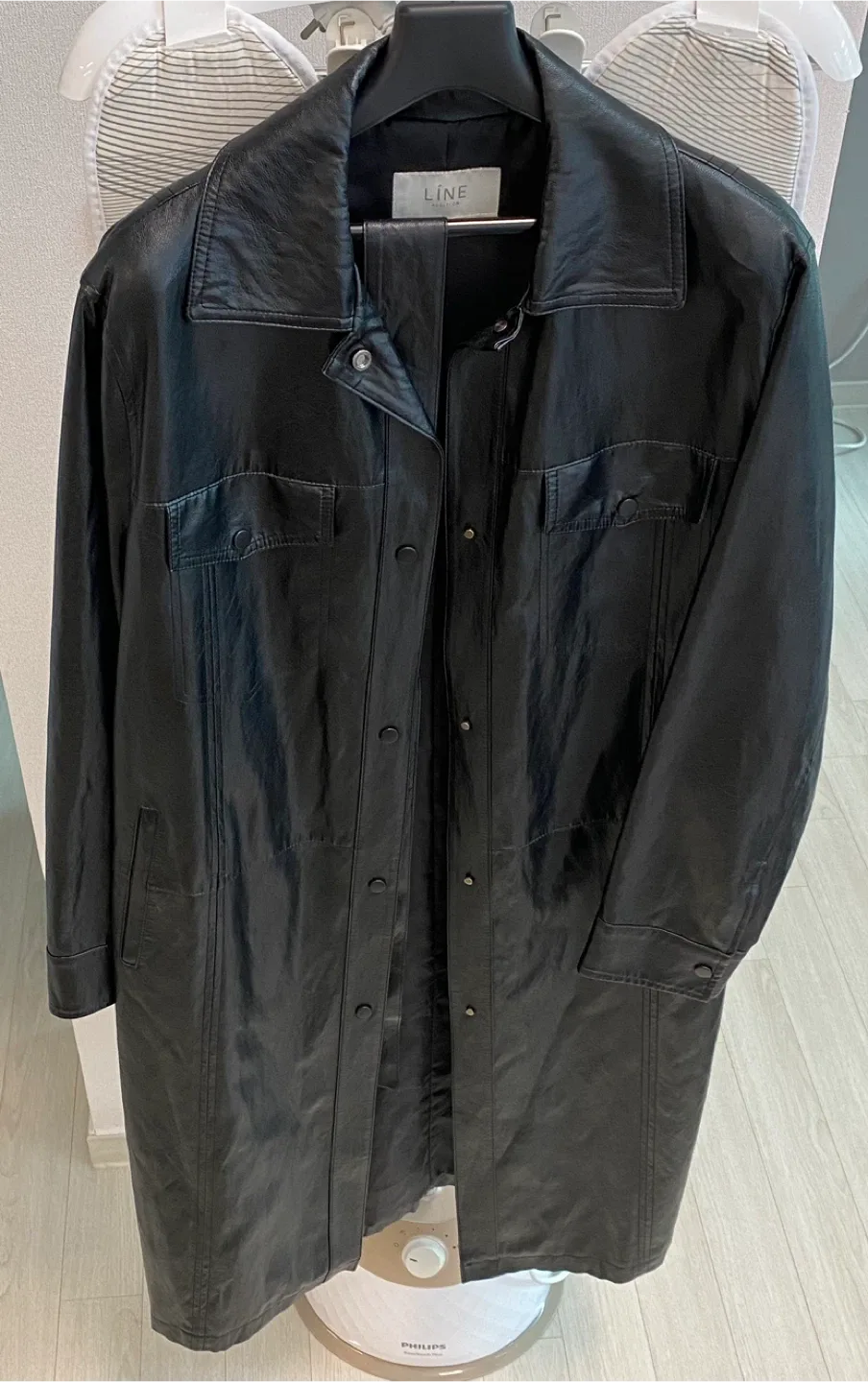 라인 가죽 자켓