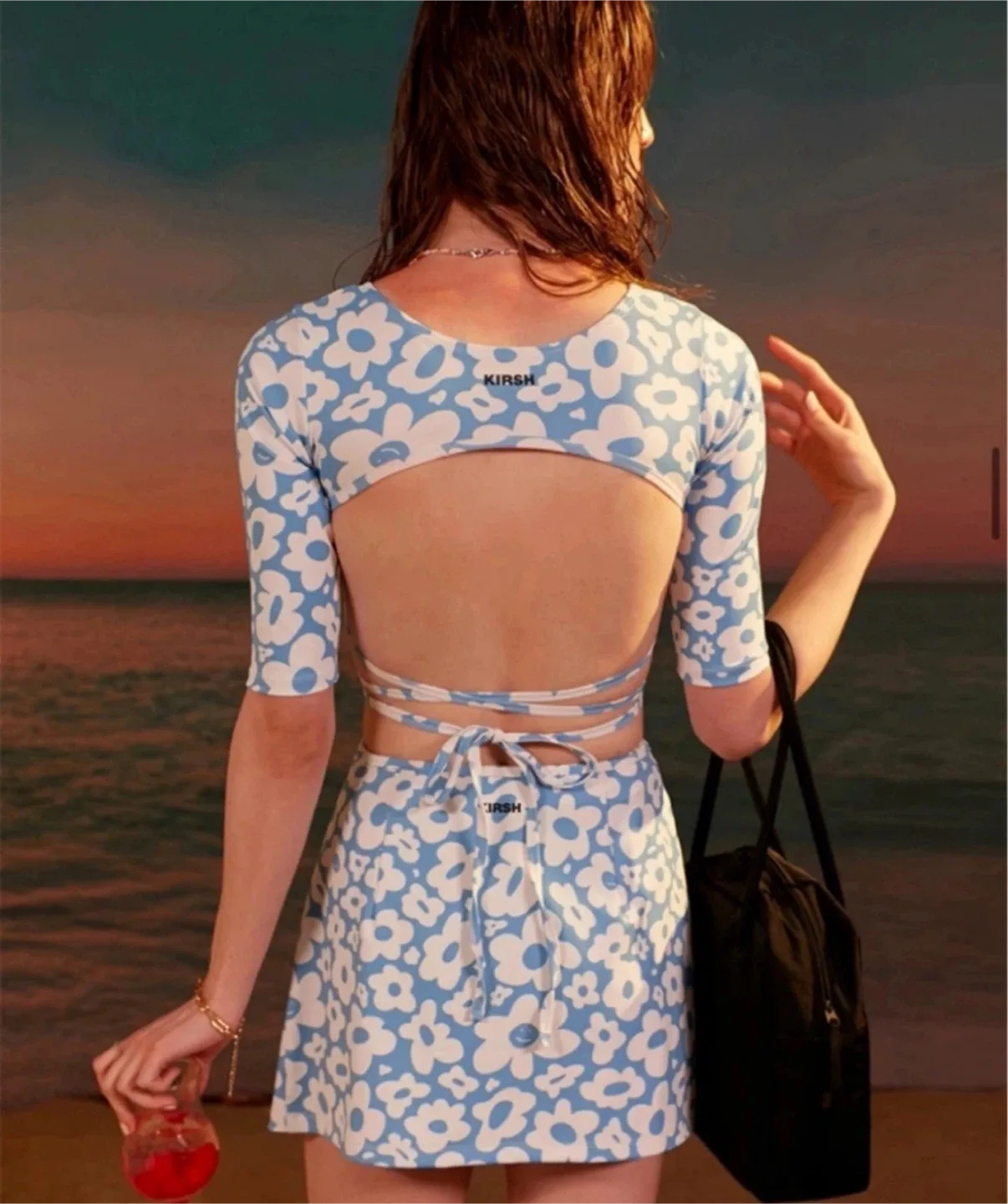 키르시 수영복 세트 (래쉬가드+팬츠+랩스커트)