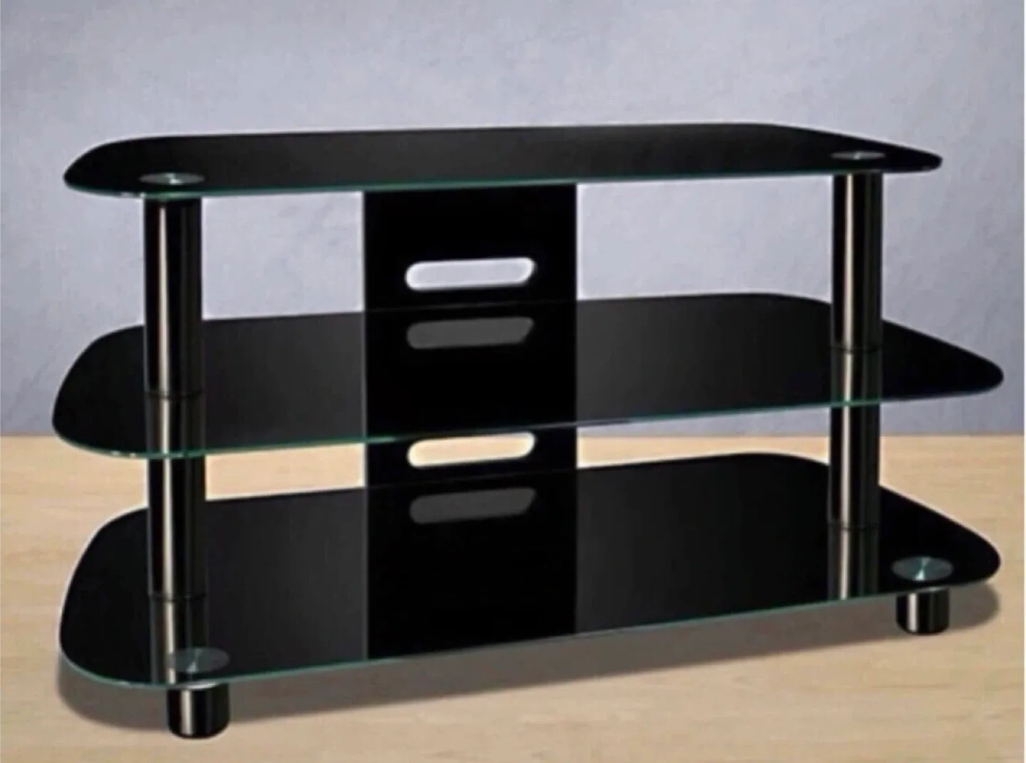 미국 Bell'O 이태리 디자인 고광택 블랙 고급강화유리 오디오 TV 장식장. 이베이에서 중고 3,40만원대입니다