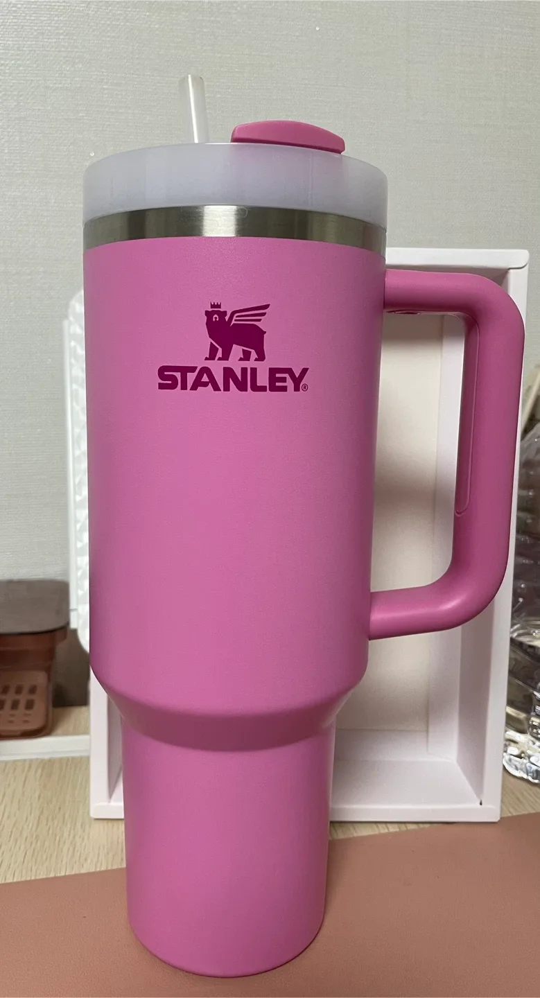(중고)스탠리 피오니색상 40oz 1.18L 텀블러