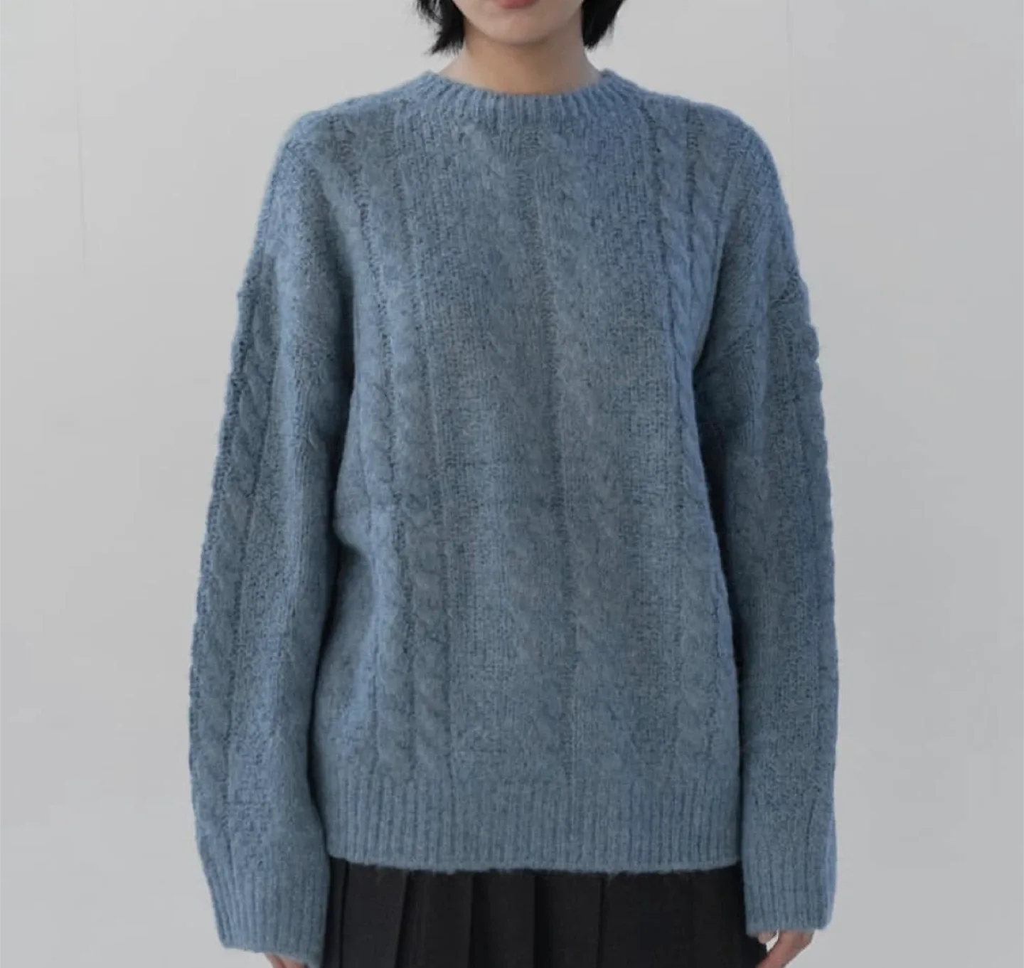 모헤어 라운드 니트 (새상품)