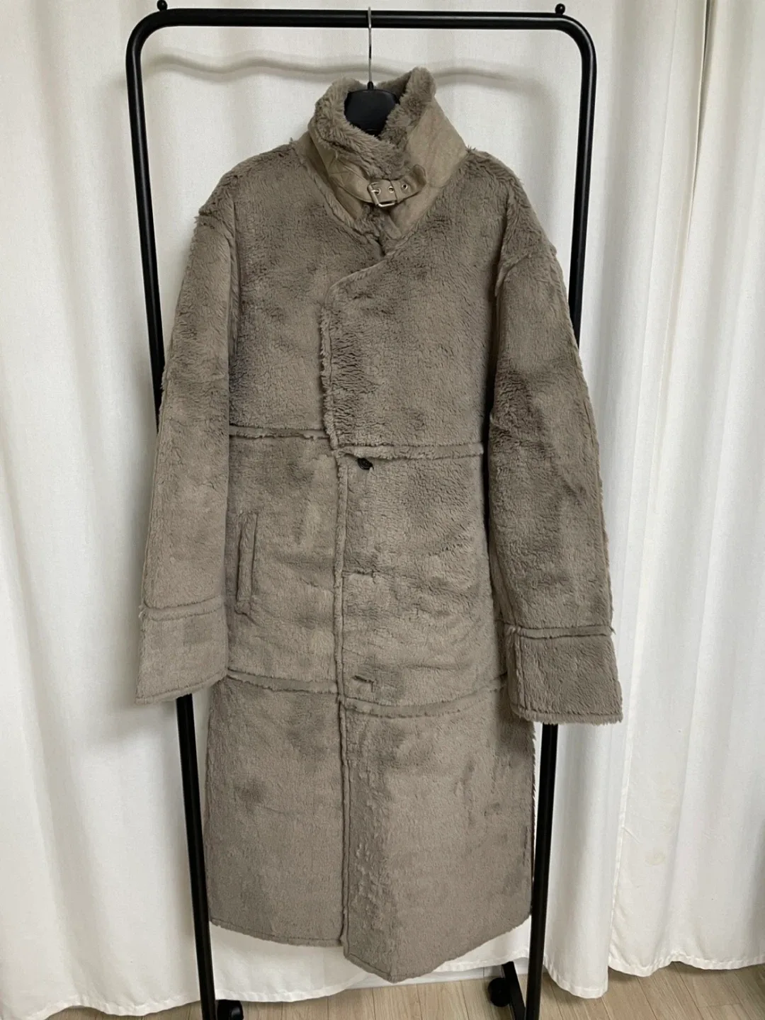 무스탕 롱코트 무료배송