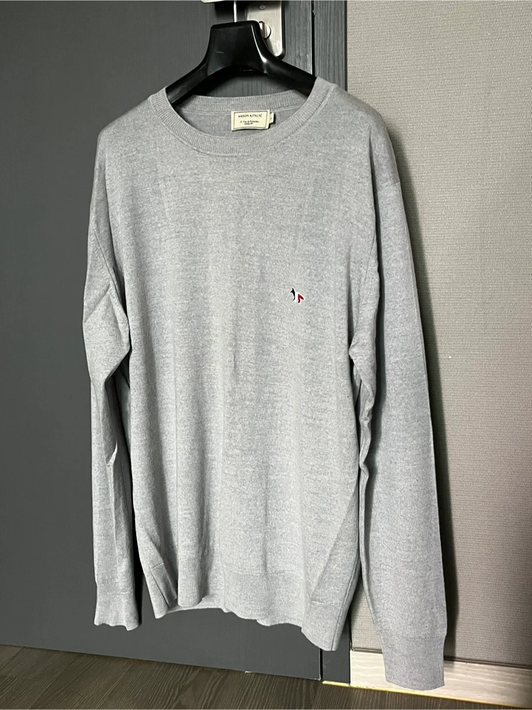 메종키츠네 연그레이 니트 XL