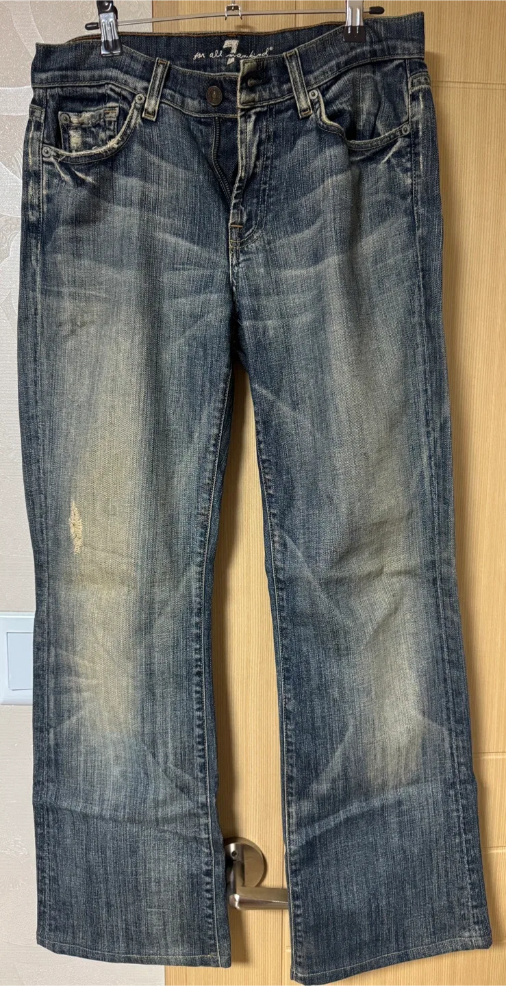 세븐진 데님 워싱 청바지