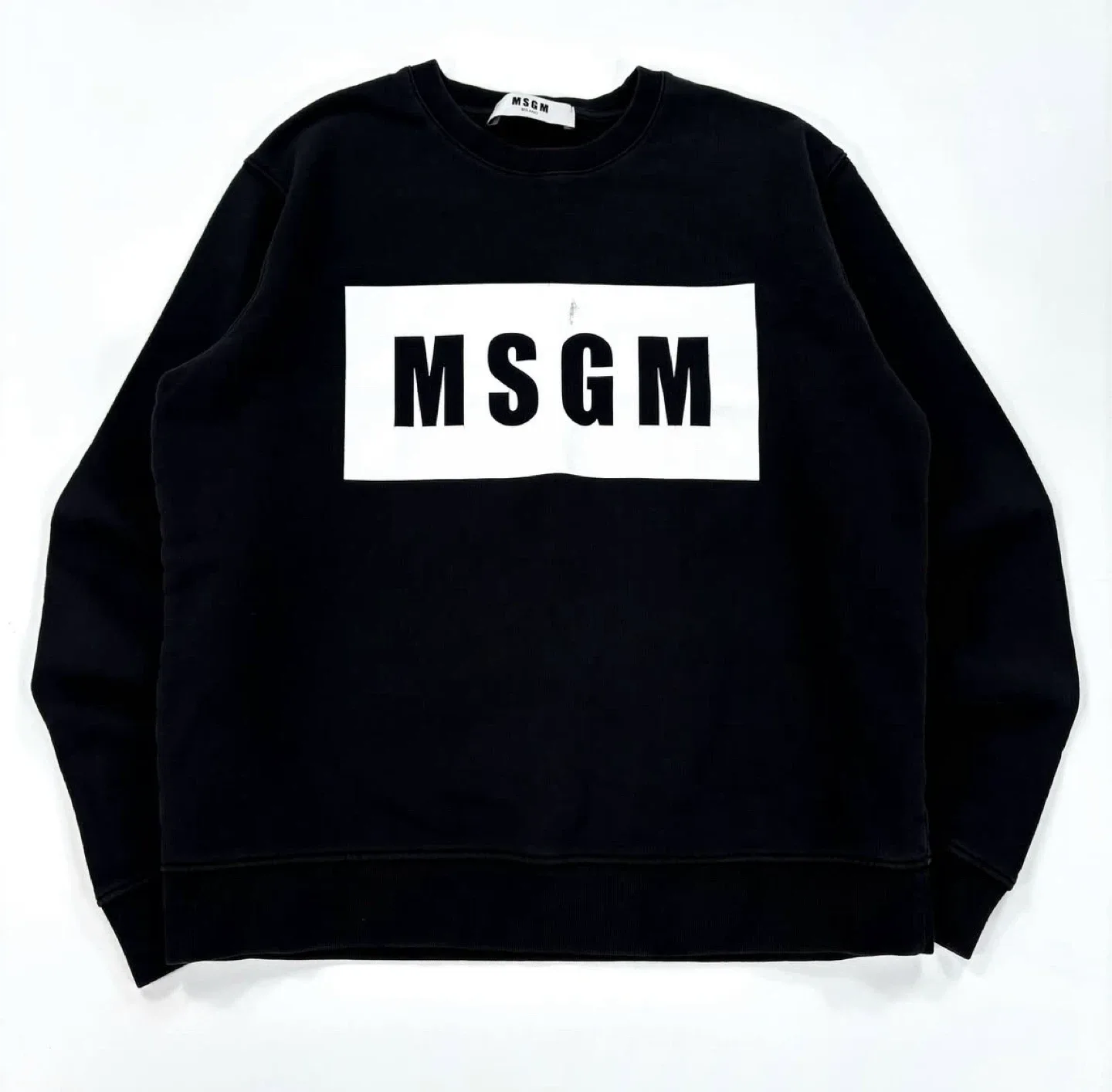 MSGM 빅로고 맨투맨 블랙