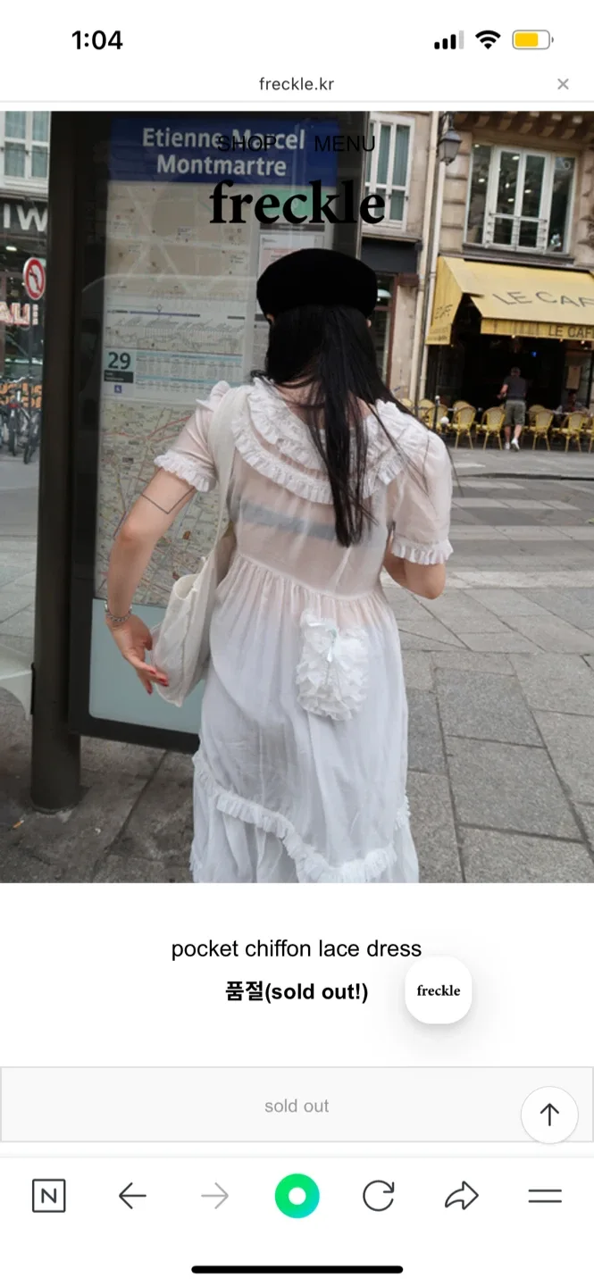 프레클 포켓 쉬폰 레이스 드레스