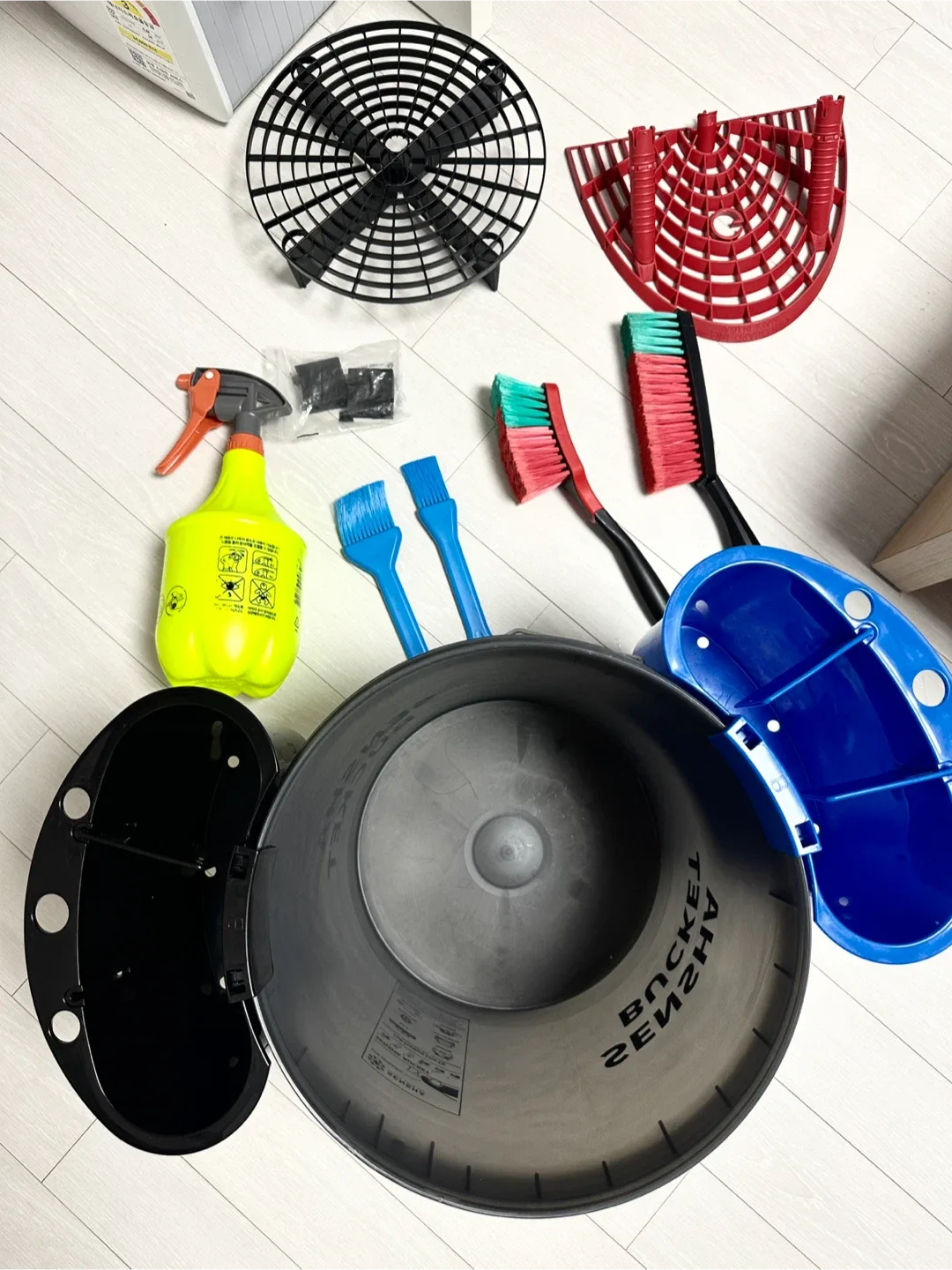 센샤 중고 세차용품세트 초저렴 가성비 3.5만원 판매[버킷용품일체, 바이칸브러쉬일체]