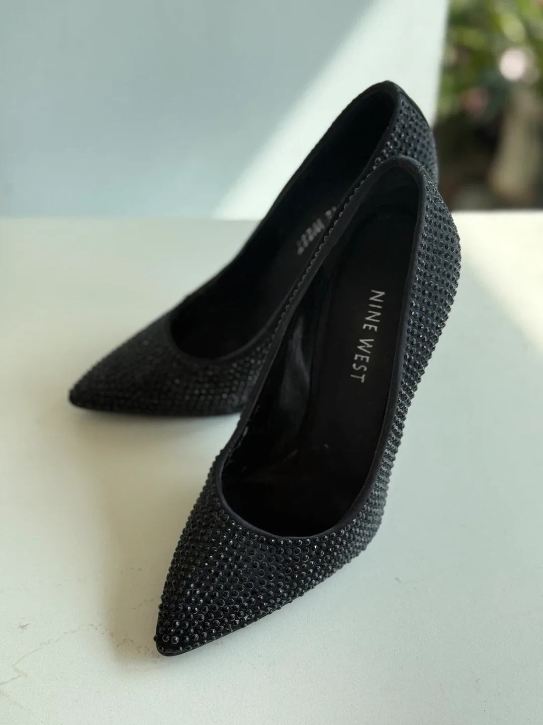 나인웨스트 블랙 라인스톤 힐 Us5 / 220