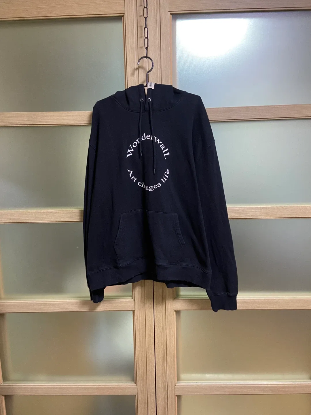 [원더월] 검정 오버핏 후드 (L사이즈)