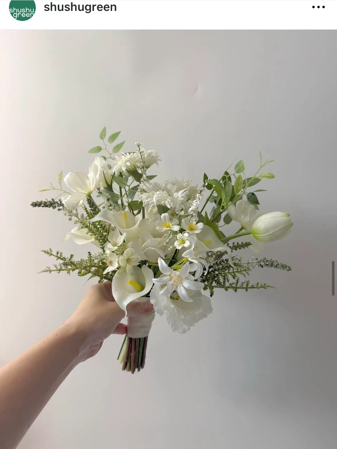 웨딩촬영 조화부케 슈슈그린 중고