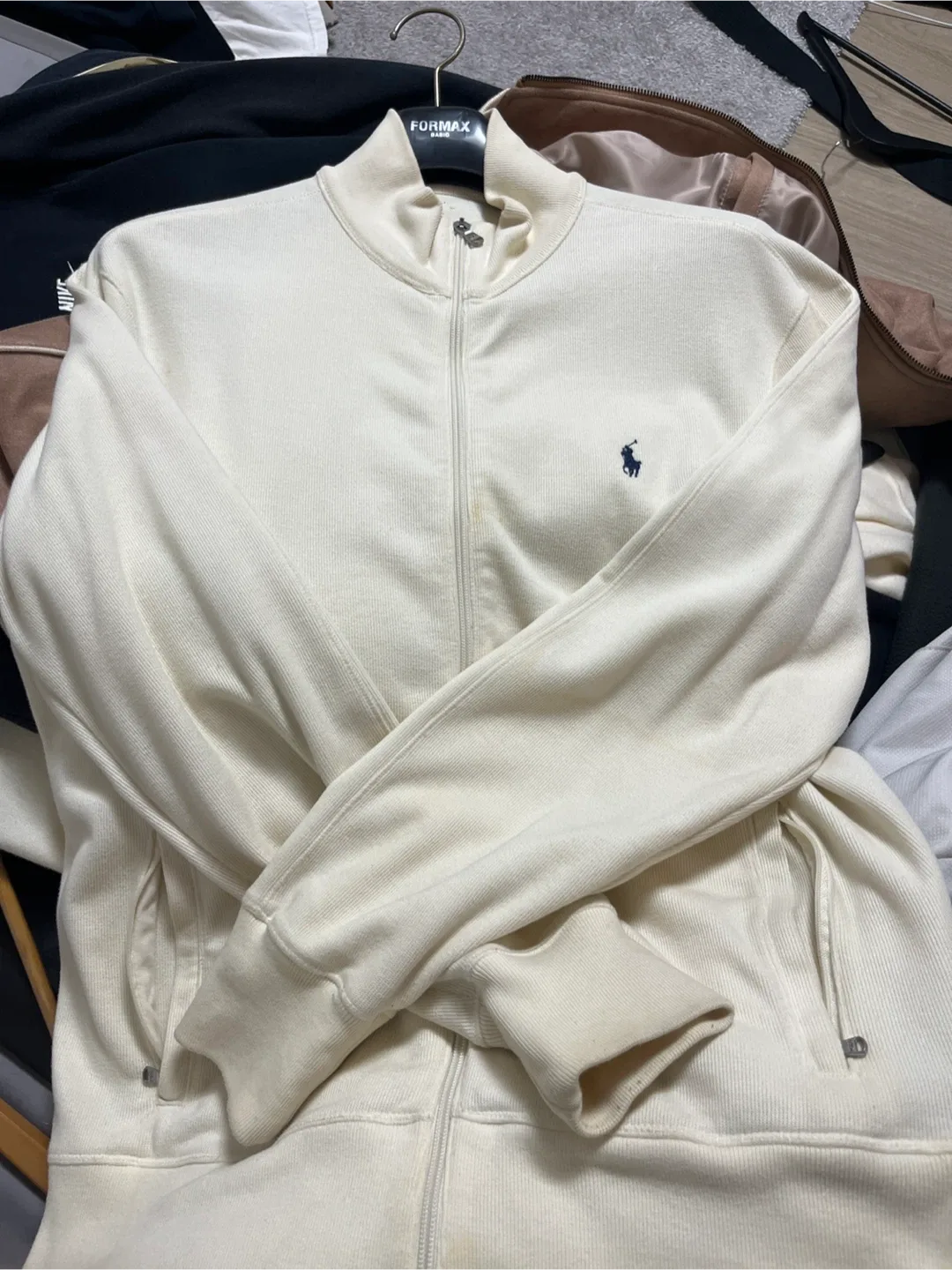 폴로 랄프로렌 아이보리 후드집업