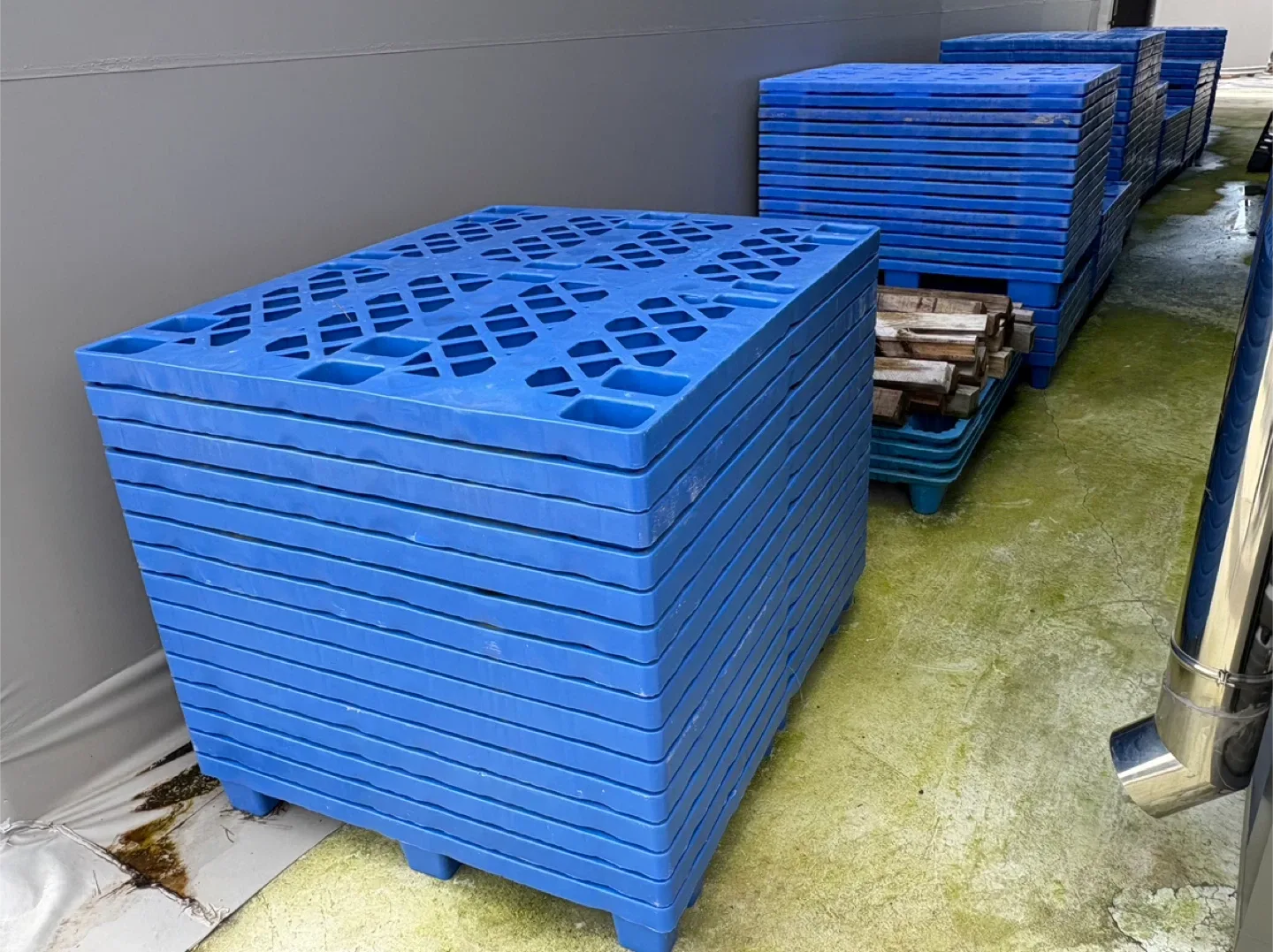 파란색 플라스틱 중고 파레트