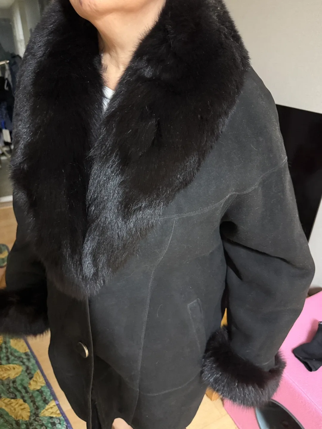 중고 - 양털 무스탕 판매 사이즈 105 원하는 가격 제시바람