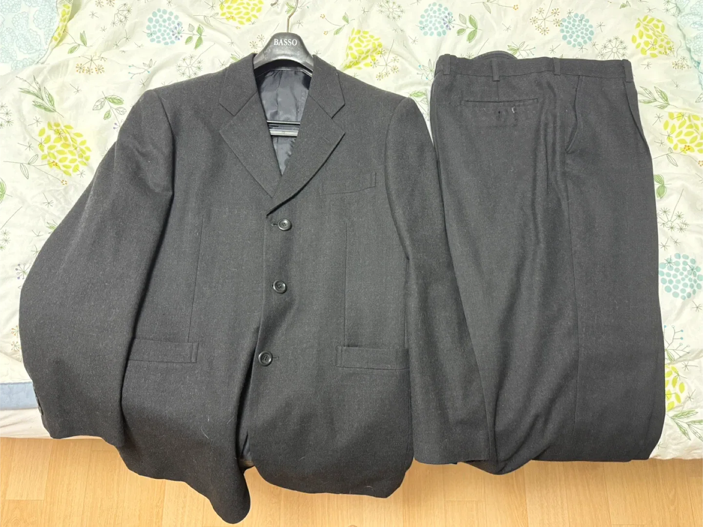 중고 - 파크랜드 클래식 3버튼 정장 셋트 색상 검정 사이즈 100-105