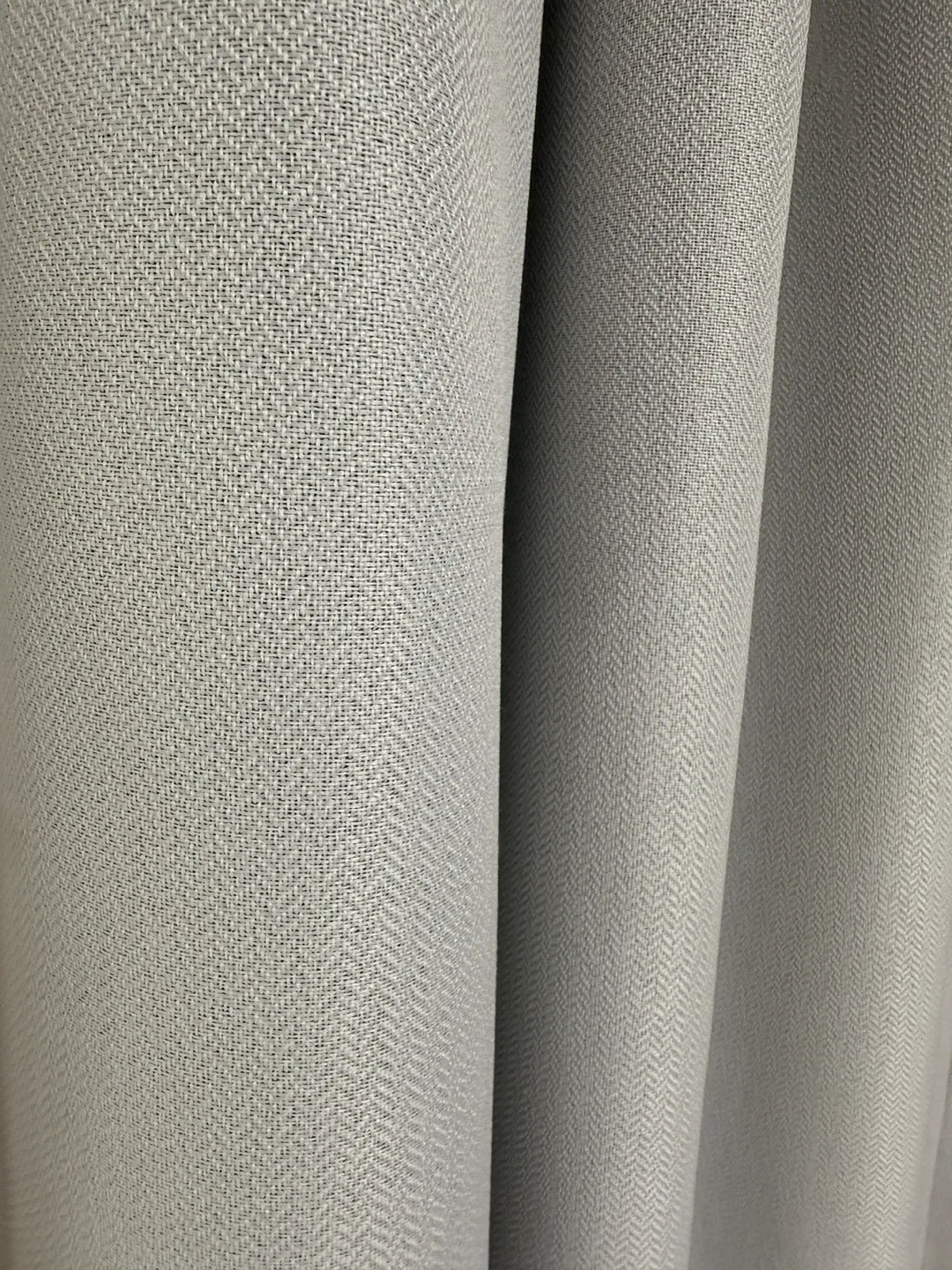 라이트그레이 암막커튼, 핀형, 레일 포함, 세탁 완료