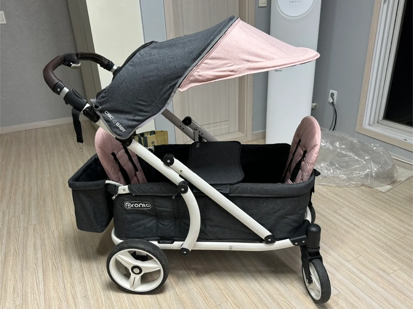 프론토 유아 웨건 그레이/핑크