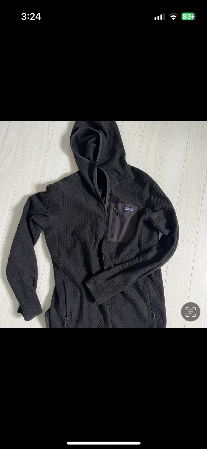 파타고니아 R1 에어 후디 블랙