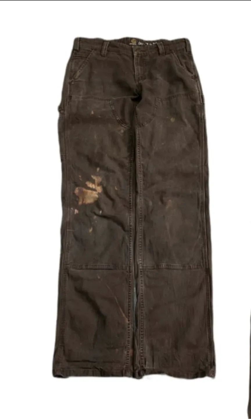 칼하트 다크브라운 페이딩 와이드 팬츠