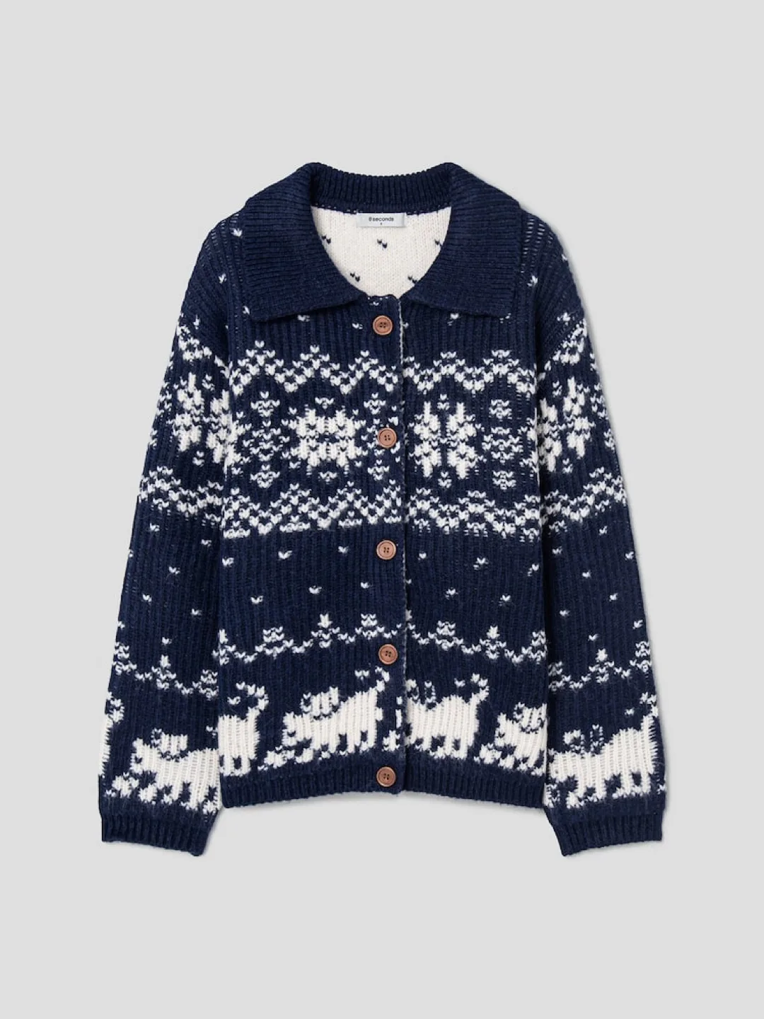 에잇세컨즈 버튼 자카드 가디건 (16515AAQ1R)