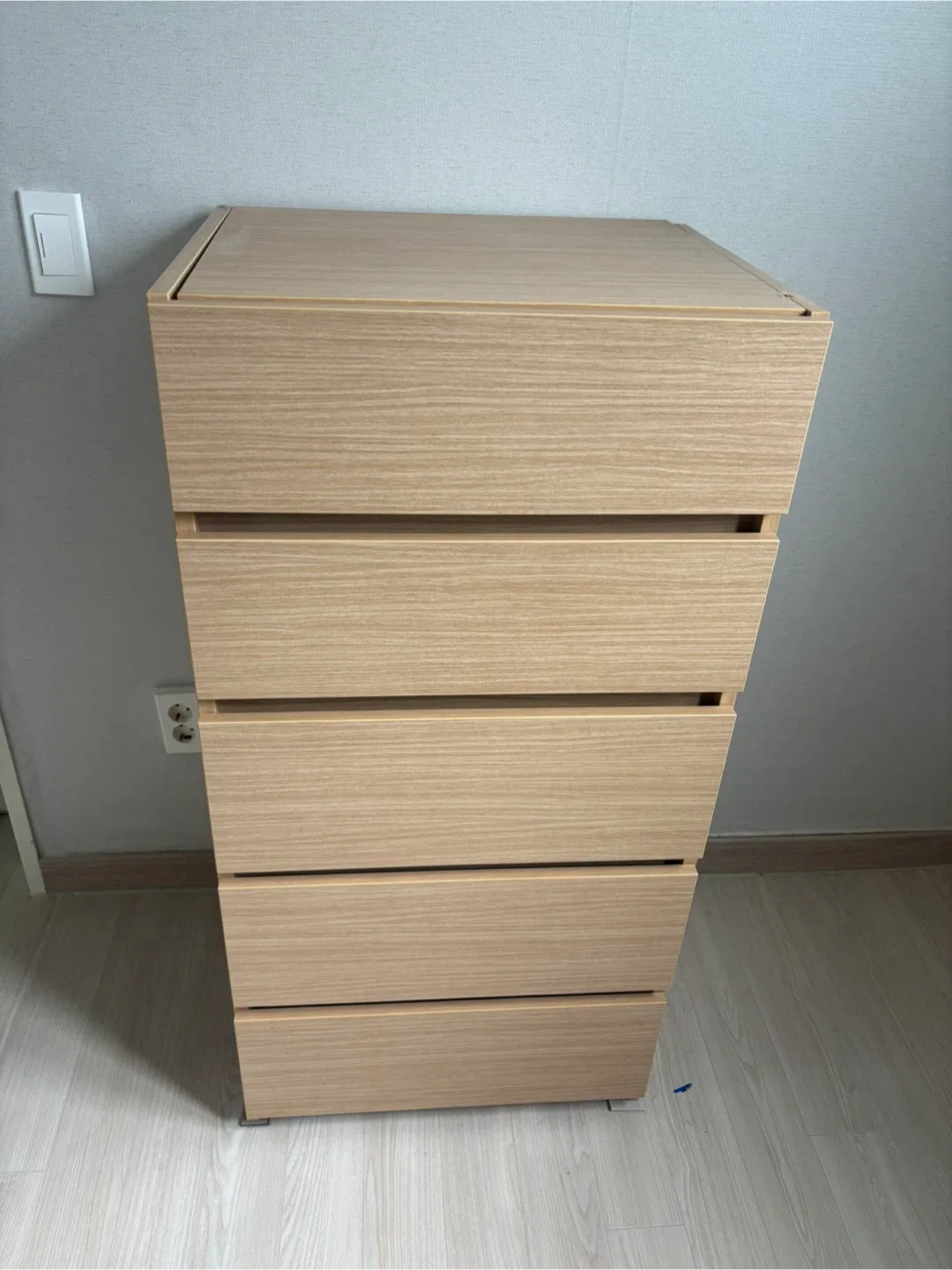 한샘 5단 원목 서랍장 겸 화장대