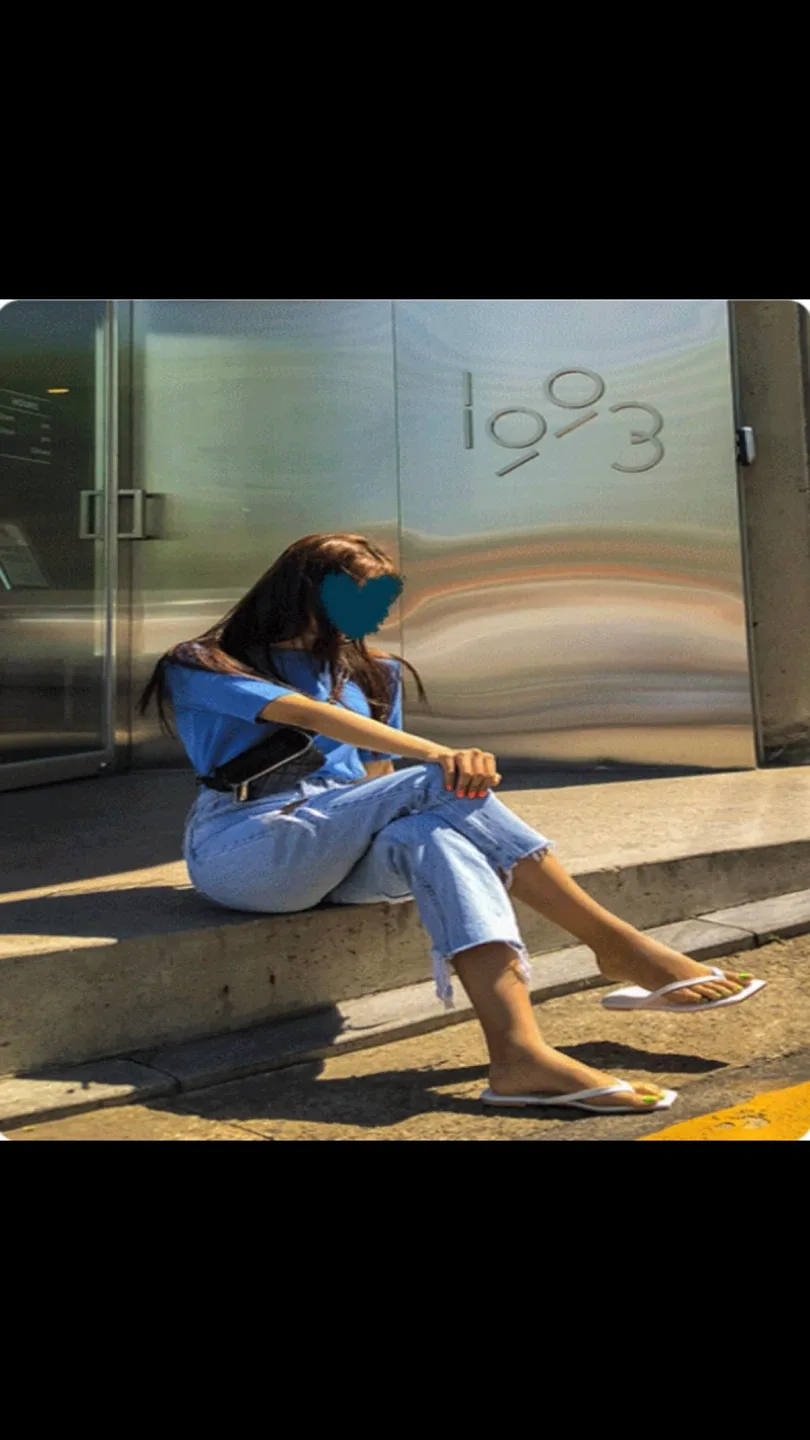 [새상품] 립합 5부반팔니트 - 블루